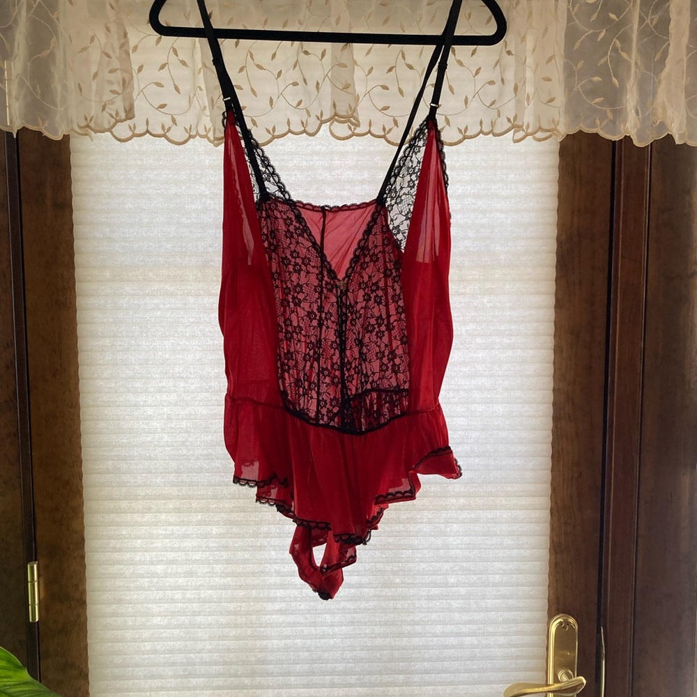 Sexy Red Lace Bodysuit Teddy